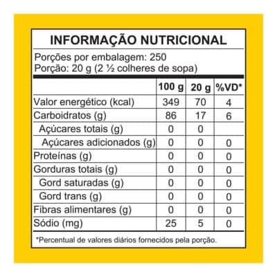 Amido de Milho Maizena 5 kg - Aqui está o produto que você já confia para preparar diferentes receitas. 